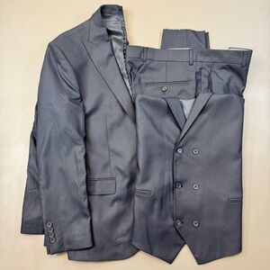 JARMENS 3-Piece Slim Fit Wool Suit – 41R – 37x35 Unhemmed – Blue – NWOT